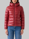 burgundy short down jacket