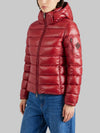 burgundy short down jacket