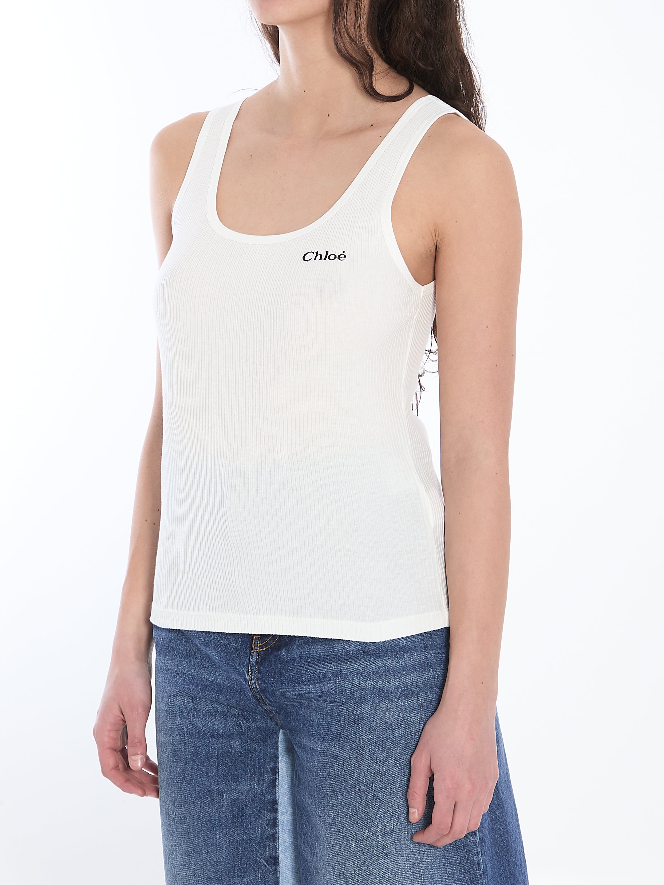 CHLOE M tank top with logo
