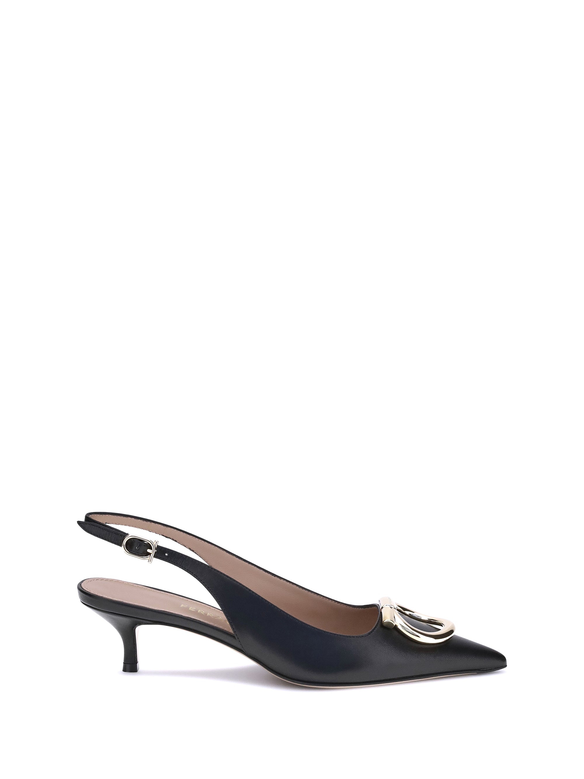 FERRAGAMO 5.5 gancini slingback pumps