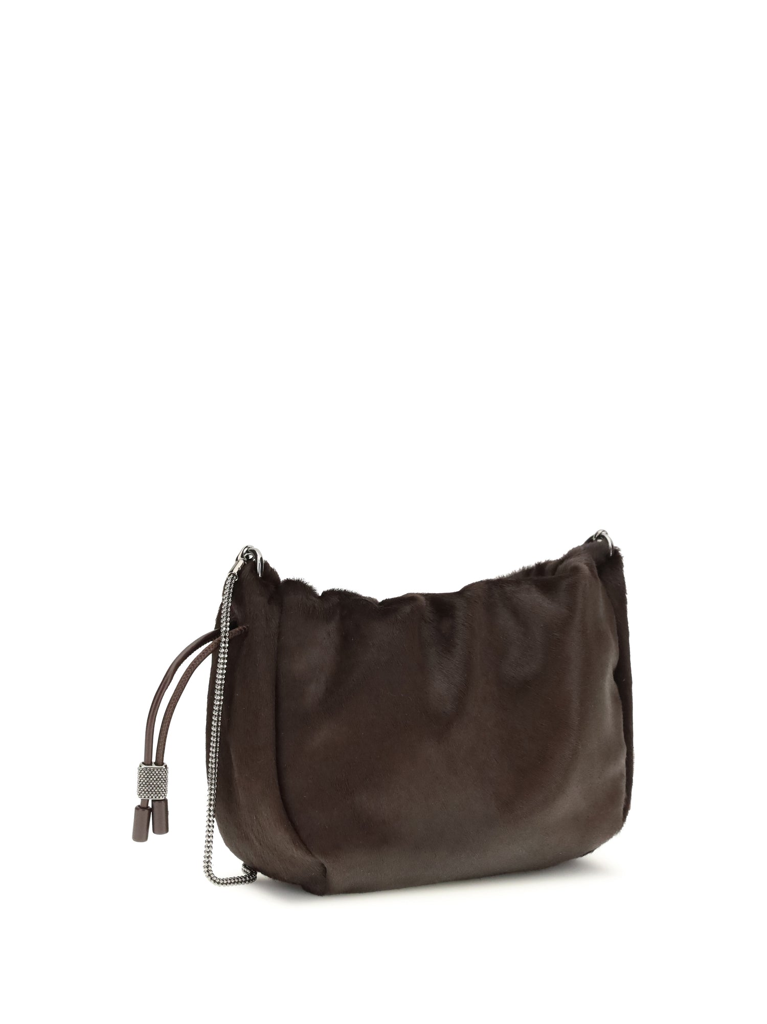 BRUNELLO CUCINELLI OS mellow mini ponyhair shoulder bag with precious chai