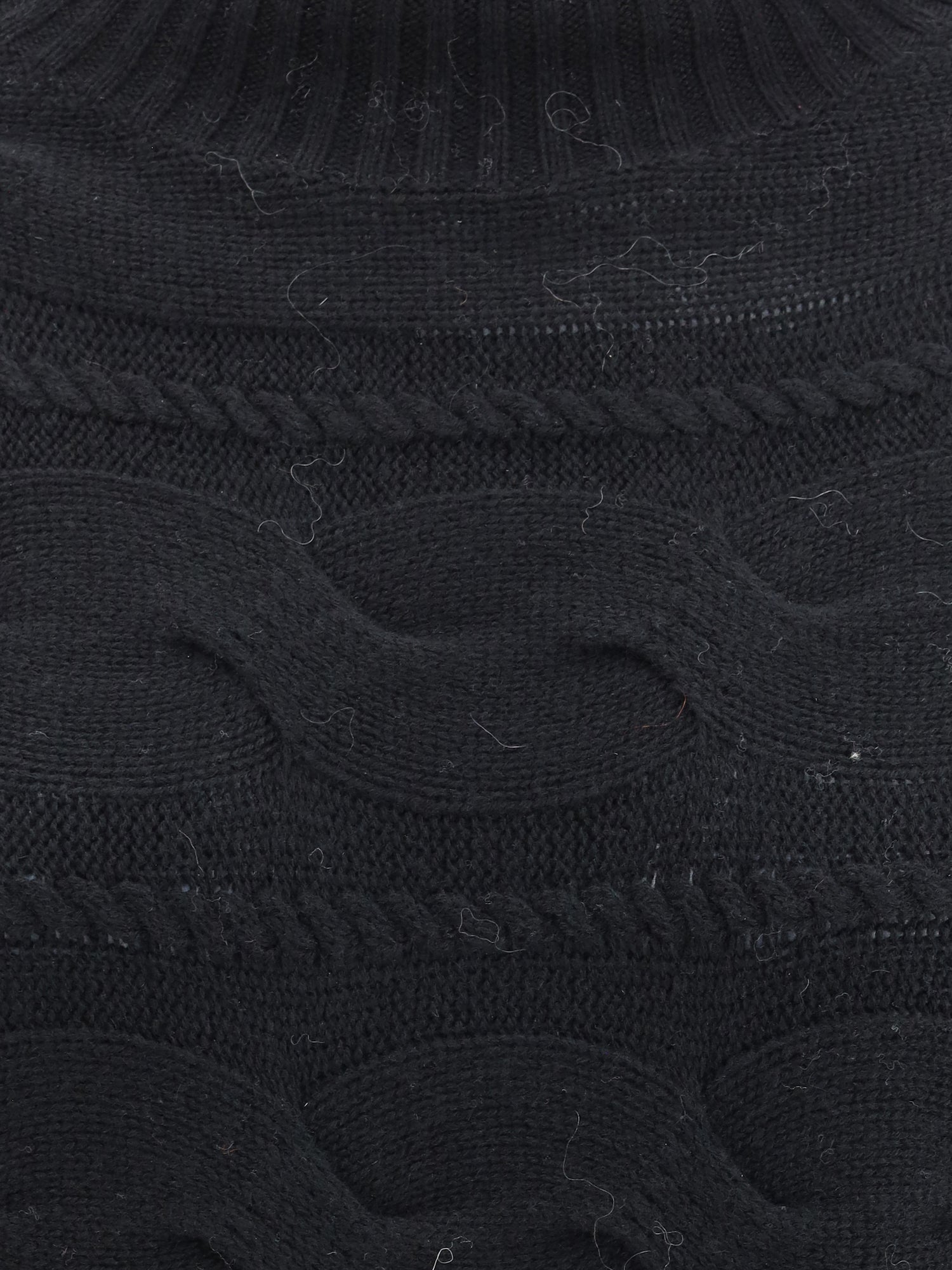 MAX MARA STUDIO L high-neck cable-knit sweater 