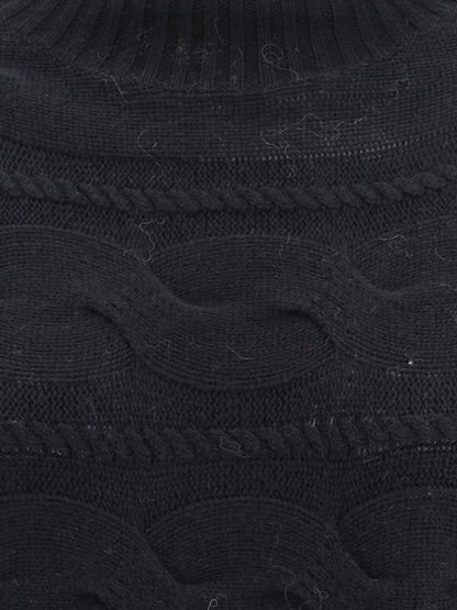 MAX MARA STUDIO L high-neck cable-knit sweater 