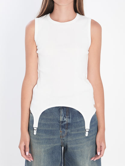 JEAN PAUL GAULTIER M tank top with lingerie garter 