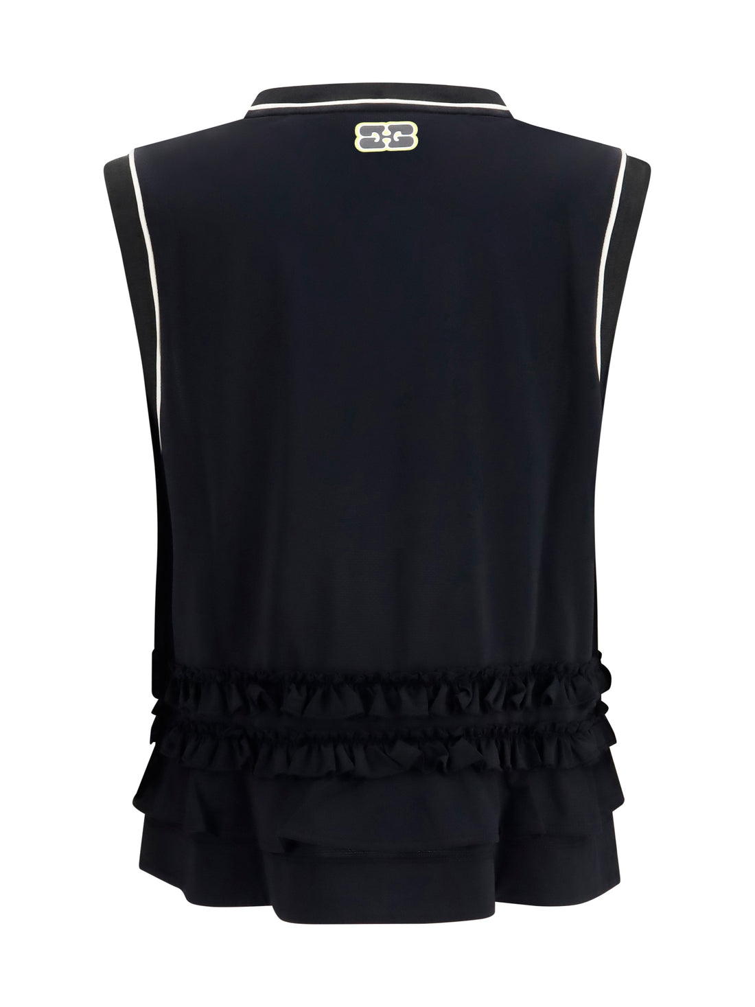 GANNI L cycora oversized tank top with ruffled hem