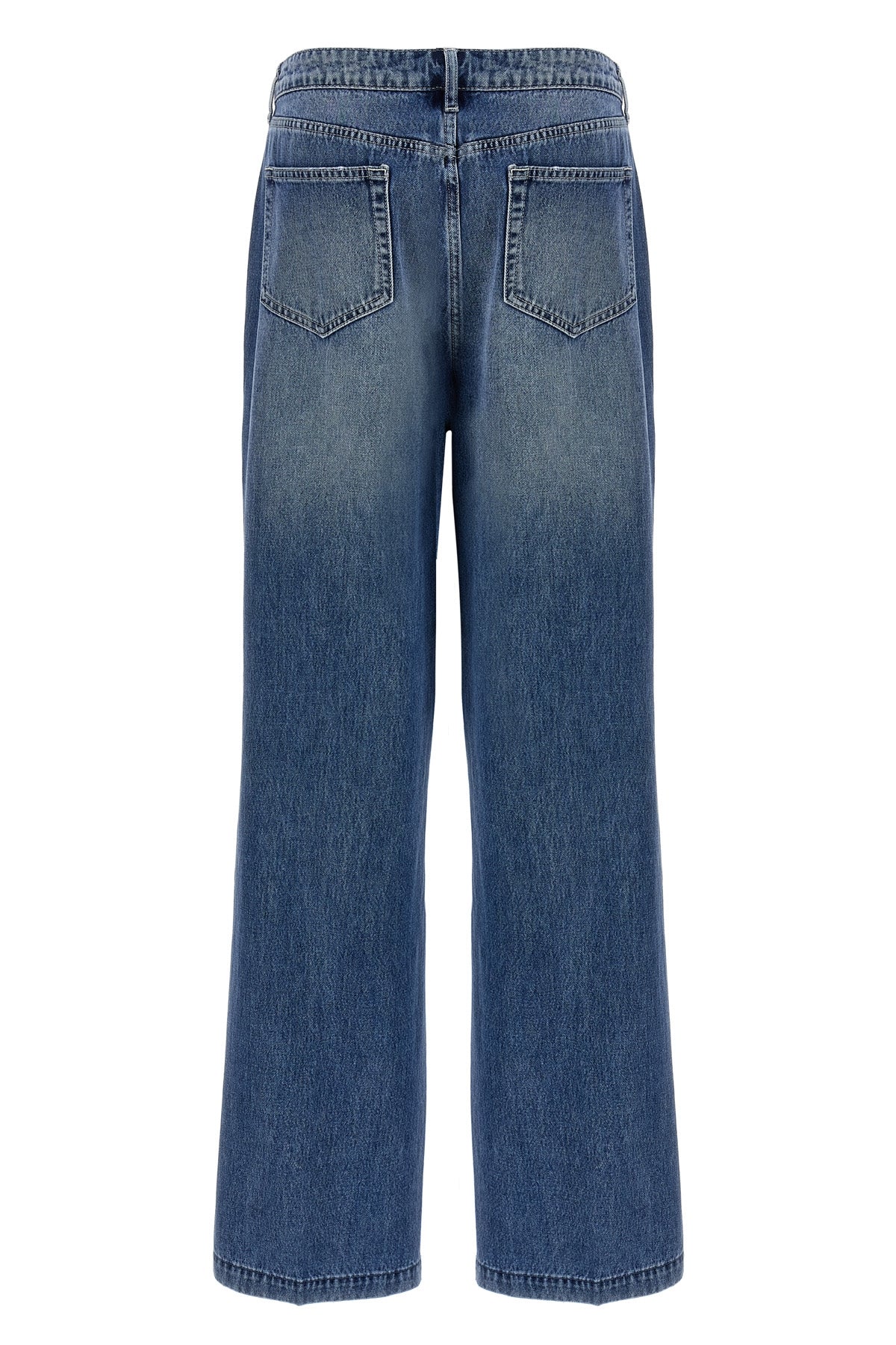 high-waisted stonewashed cotton denim clayton jeans