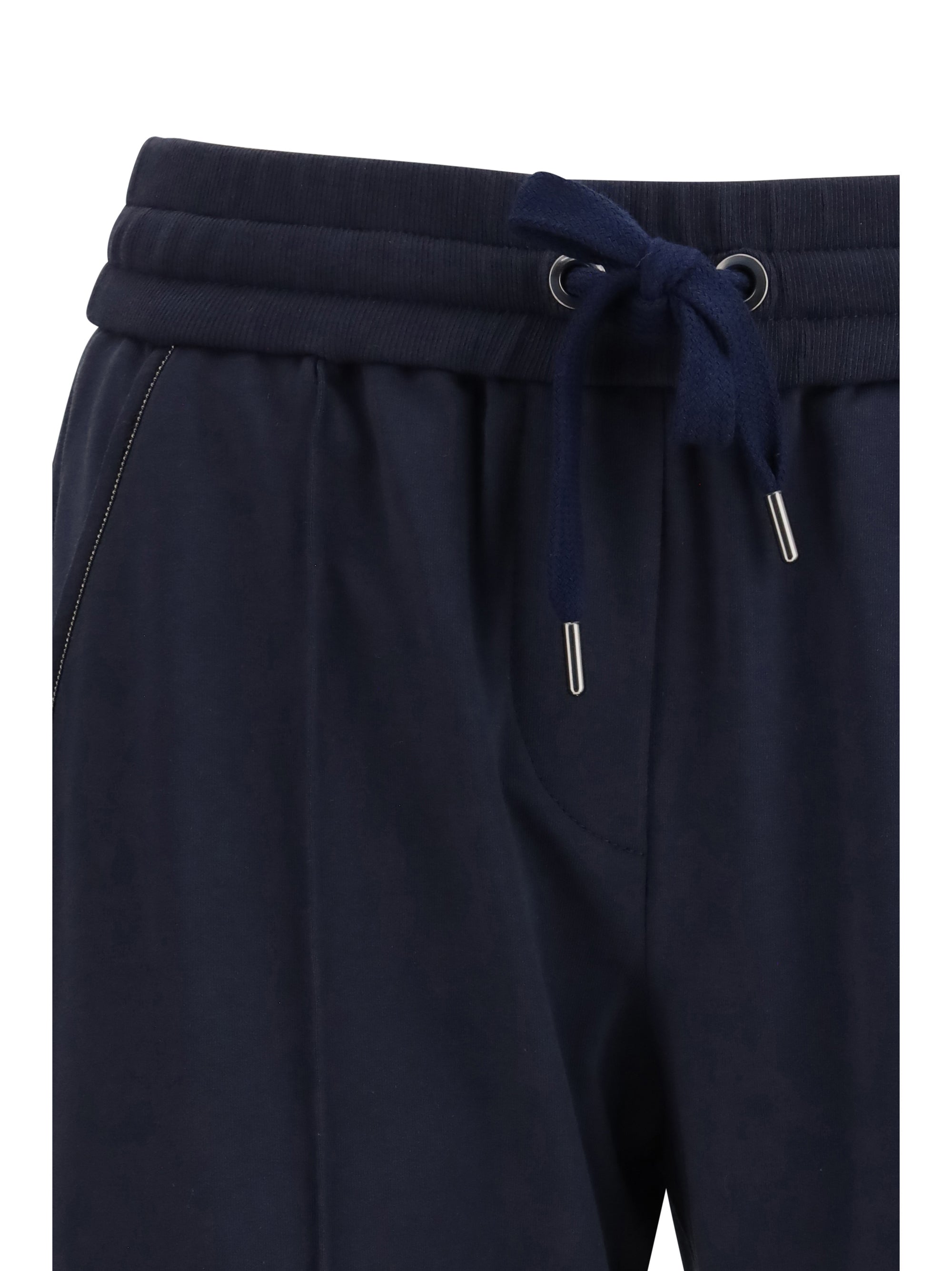 BRUNELLO CUCINELLI L track stretch-fleece trousers with monili detailing