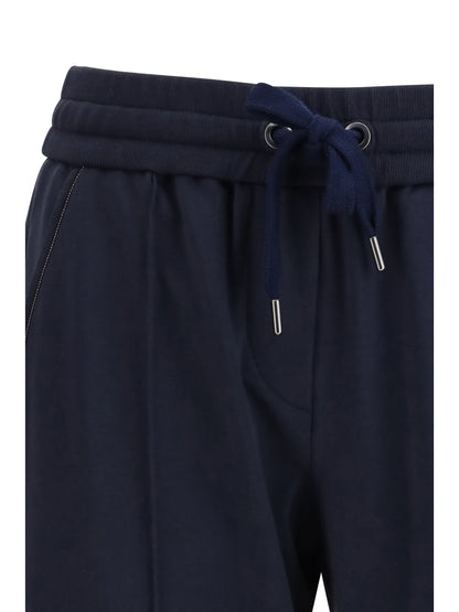 BRUNELLO CUCINELLI L track stretch-fleece trousers with monili detailing