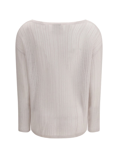 ALLUDE M rib-knit crew-neck sweater 