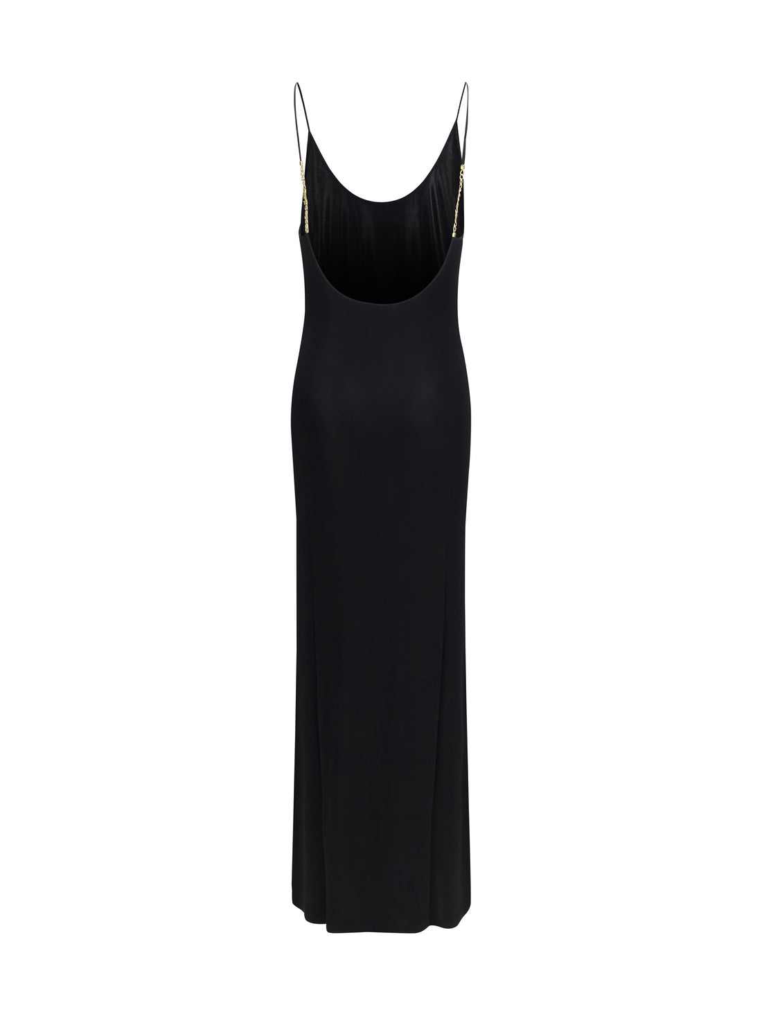 SAINT LAURENT S backless knit dress with cassandre chain