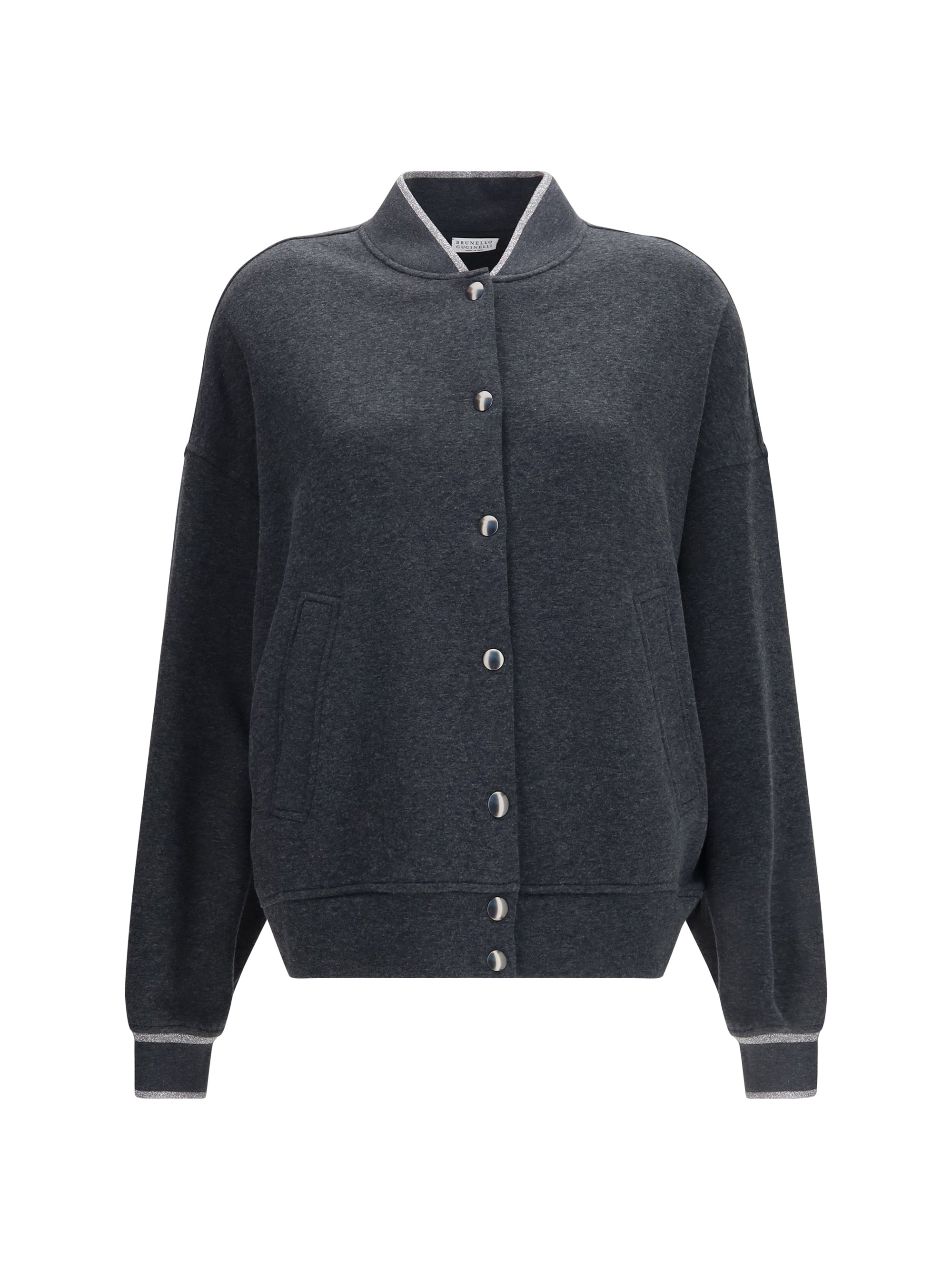 techno cotton and cashmere interlock bomber jacket