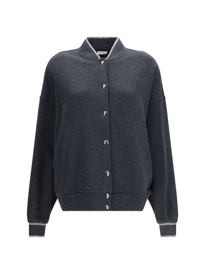 techno cotton and cashmere interlock bomber jacket