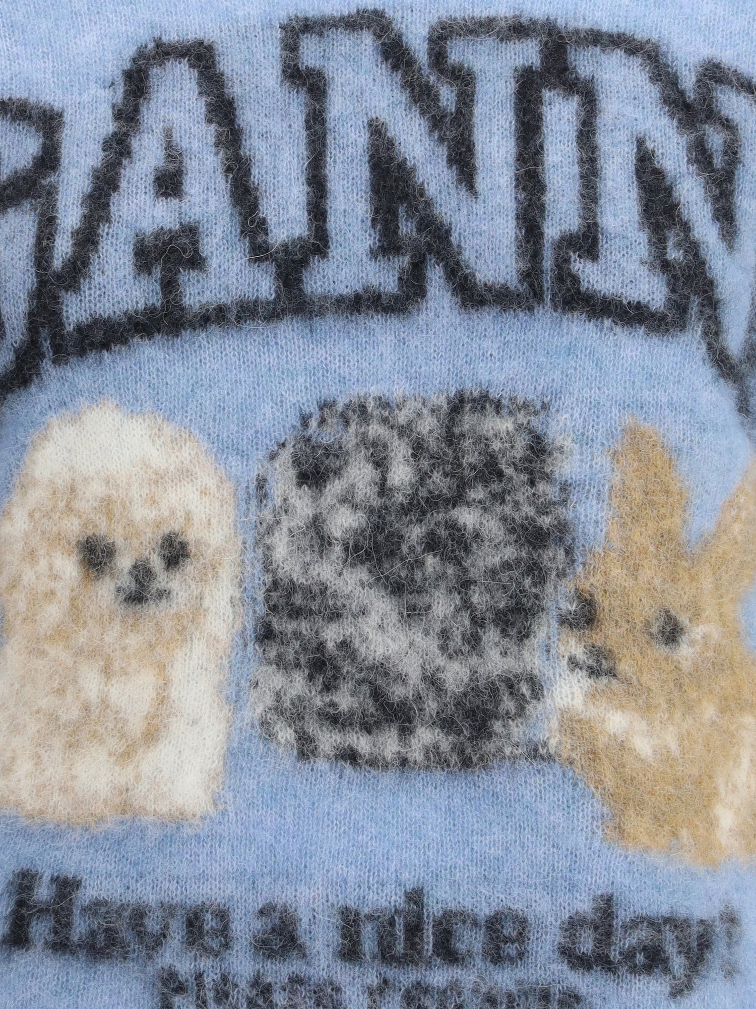 GANNI S puppies short sleeve sweater