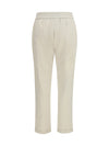 track stretch-fleece pants with monili detailing