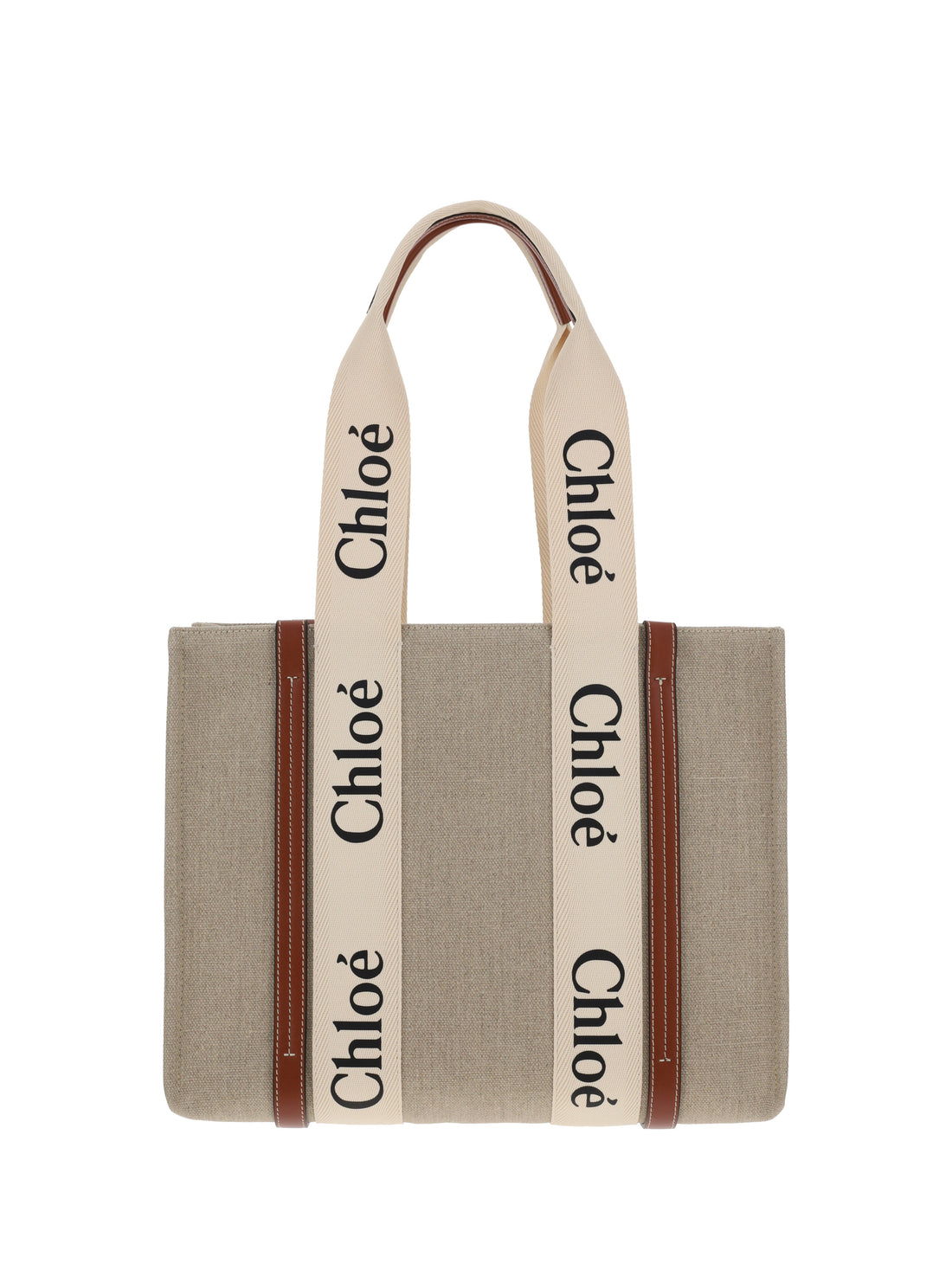 CHLOÉ OS woody canvas shoulder bag