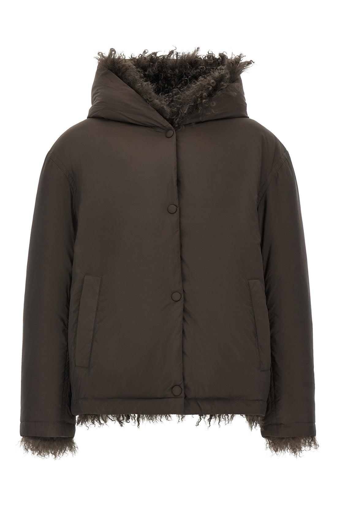 ARMY YVES SALOMON 36 the army yves salomon reversible down jacket is distinguished by a dual construc