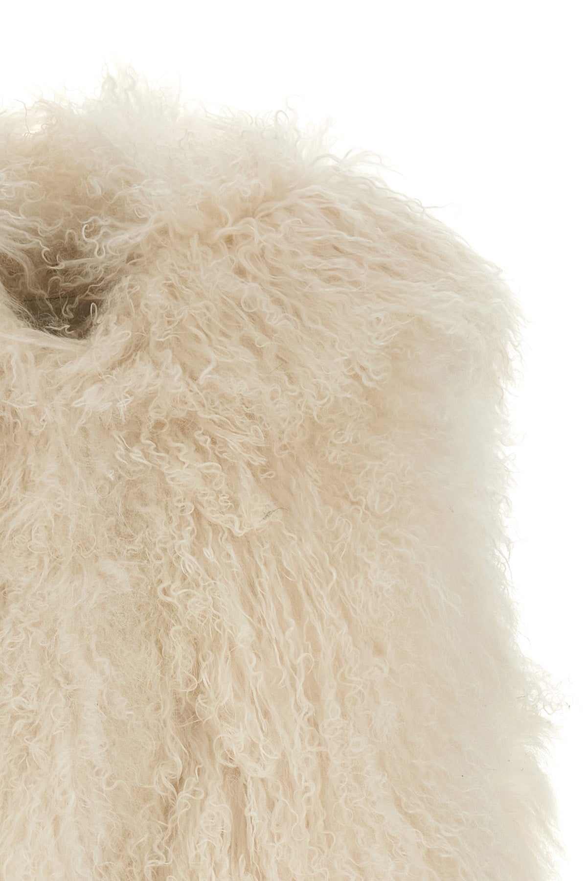 the yves salomon vest in pure lamb fur is distinguished by a sleeveless construc