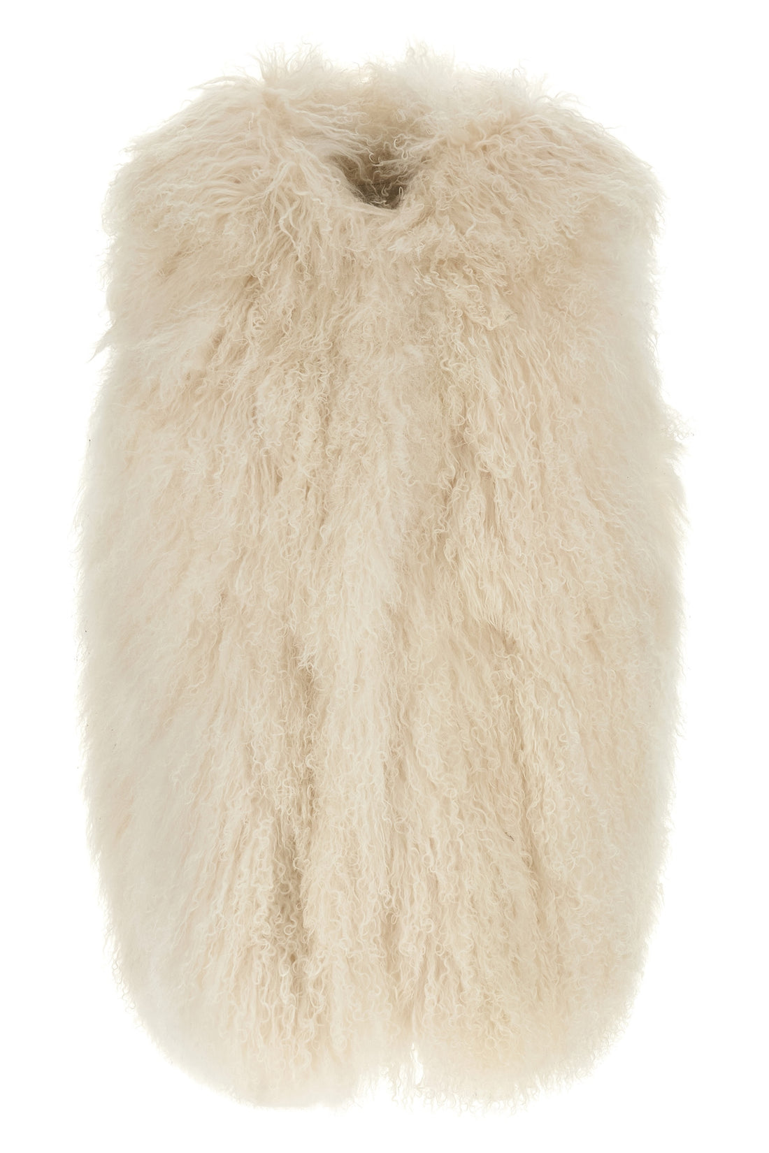 YVES SALOMON 36 the yves salomon vest in pure lamb fur is distinguished by a sleeveless construc