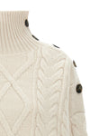 the yves salomon wool and cashmere sweater is distinguished by a complex braid w