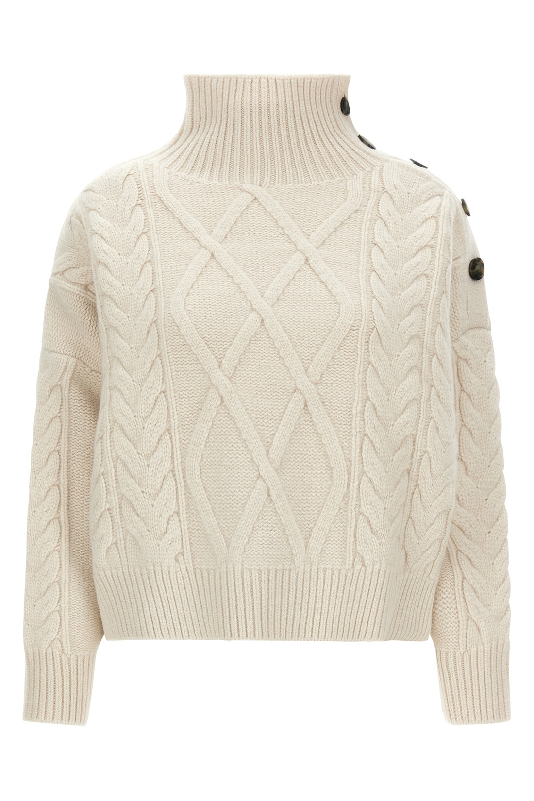 YVES SALOMON M the yves salomon wool and cashmere sweater is distinguished by a complex braid w