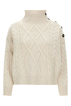 the yves salomon wool and cashmere sweater is distinguished by a complex braid w