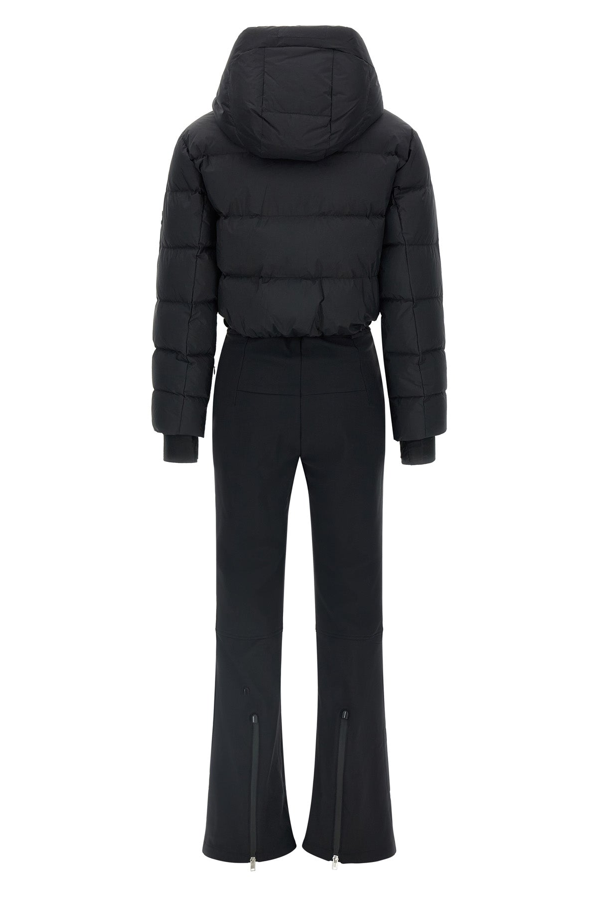 the yves salomon interno in visone ski suit features a hybrid construction in