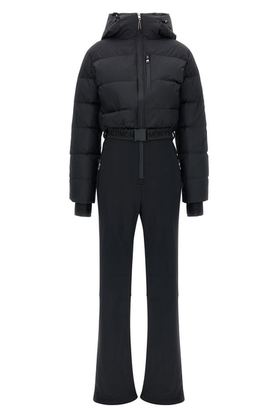 the yves salomon interno in visone ski suit features a hybrid construction in