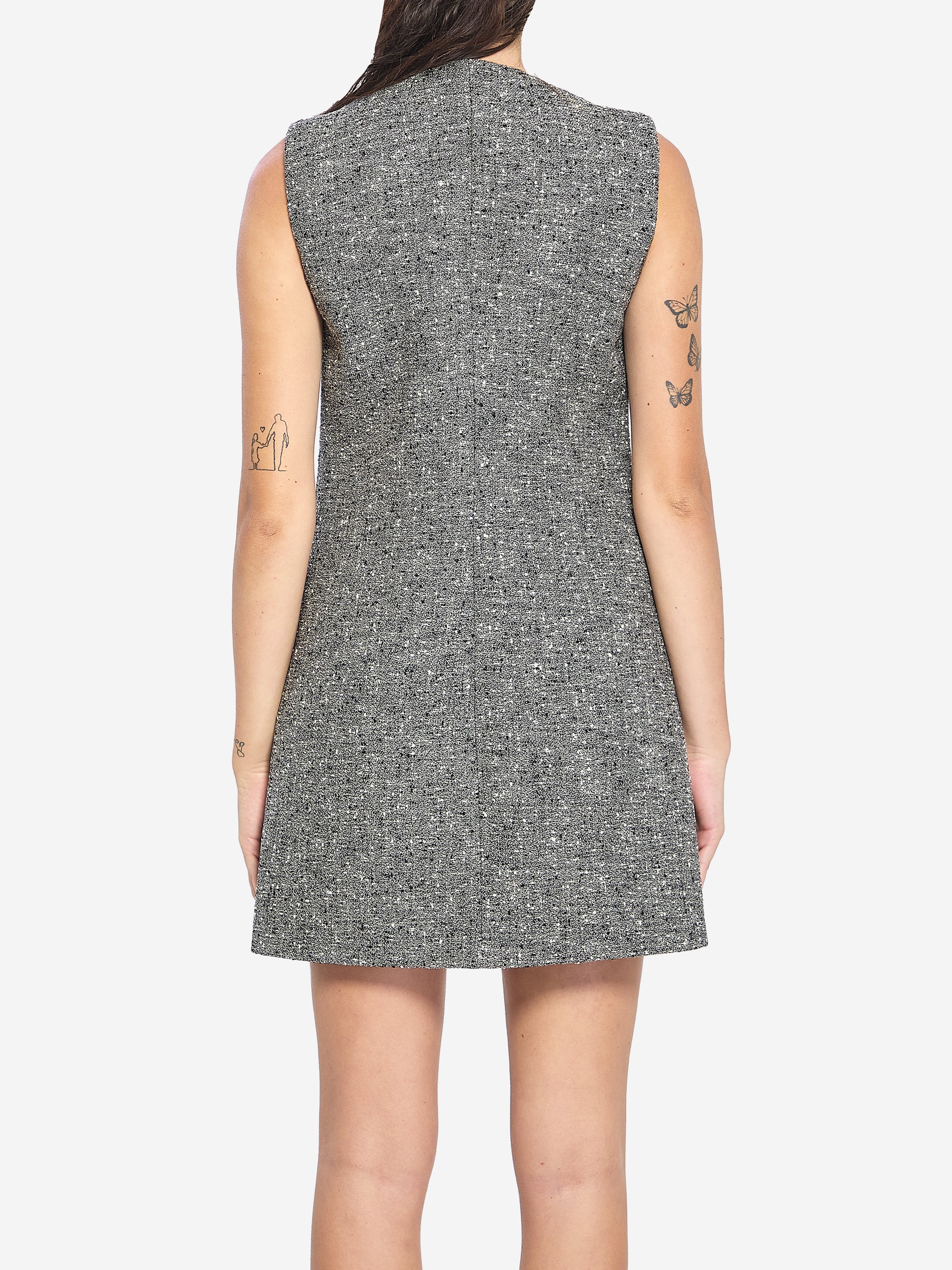GUCCI 42 seeded wool dress