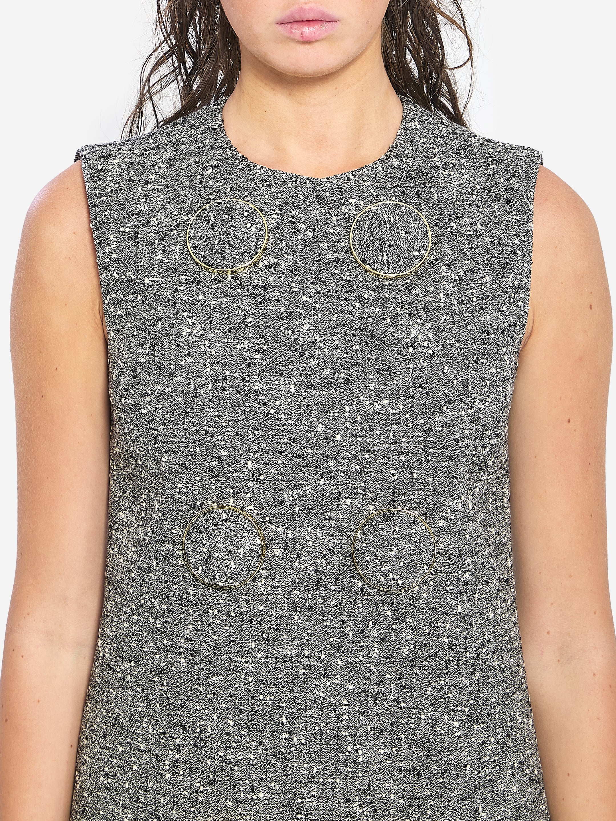 GUCCI 42 seeded wool dress