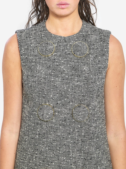 GUCCI 42 seeded wool dress