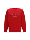 cotton crewneck sweatshirt with saint laurent paris embroidery