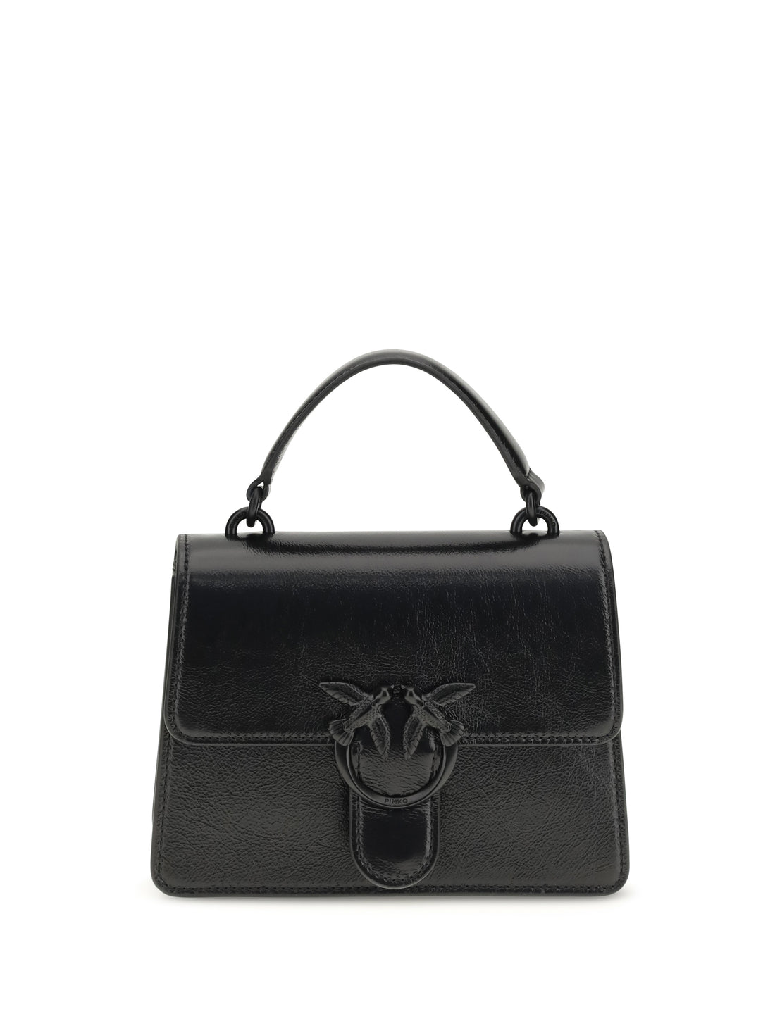 PINKO OS shiny leather love one top mini handbag