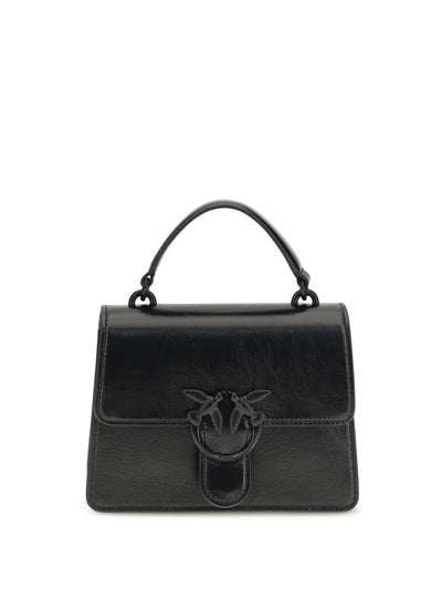 shiny leather love one top mini handbag