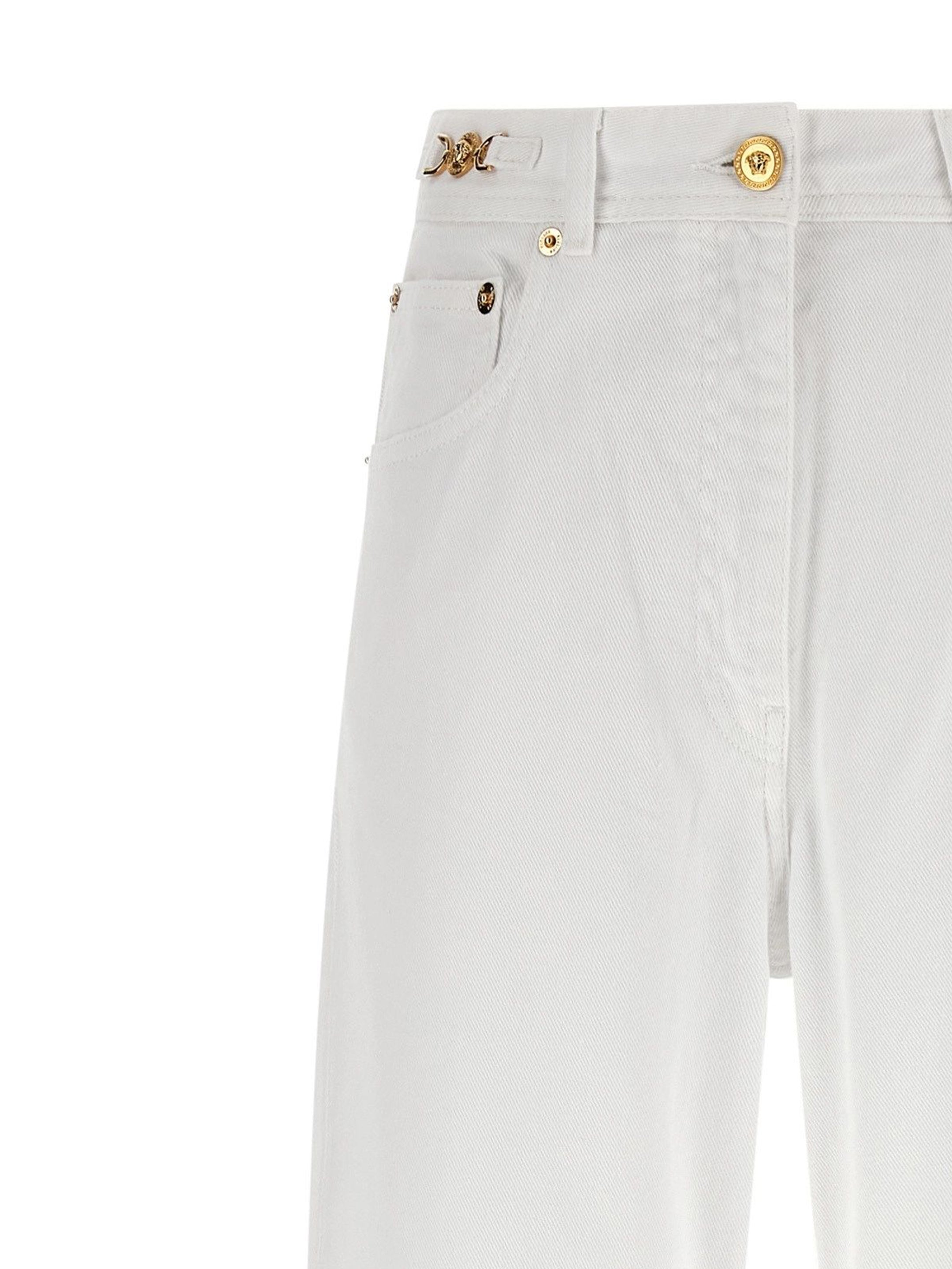VERSACE 25 white cotton jeans 