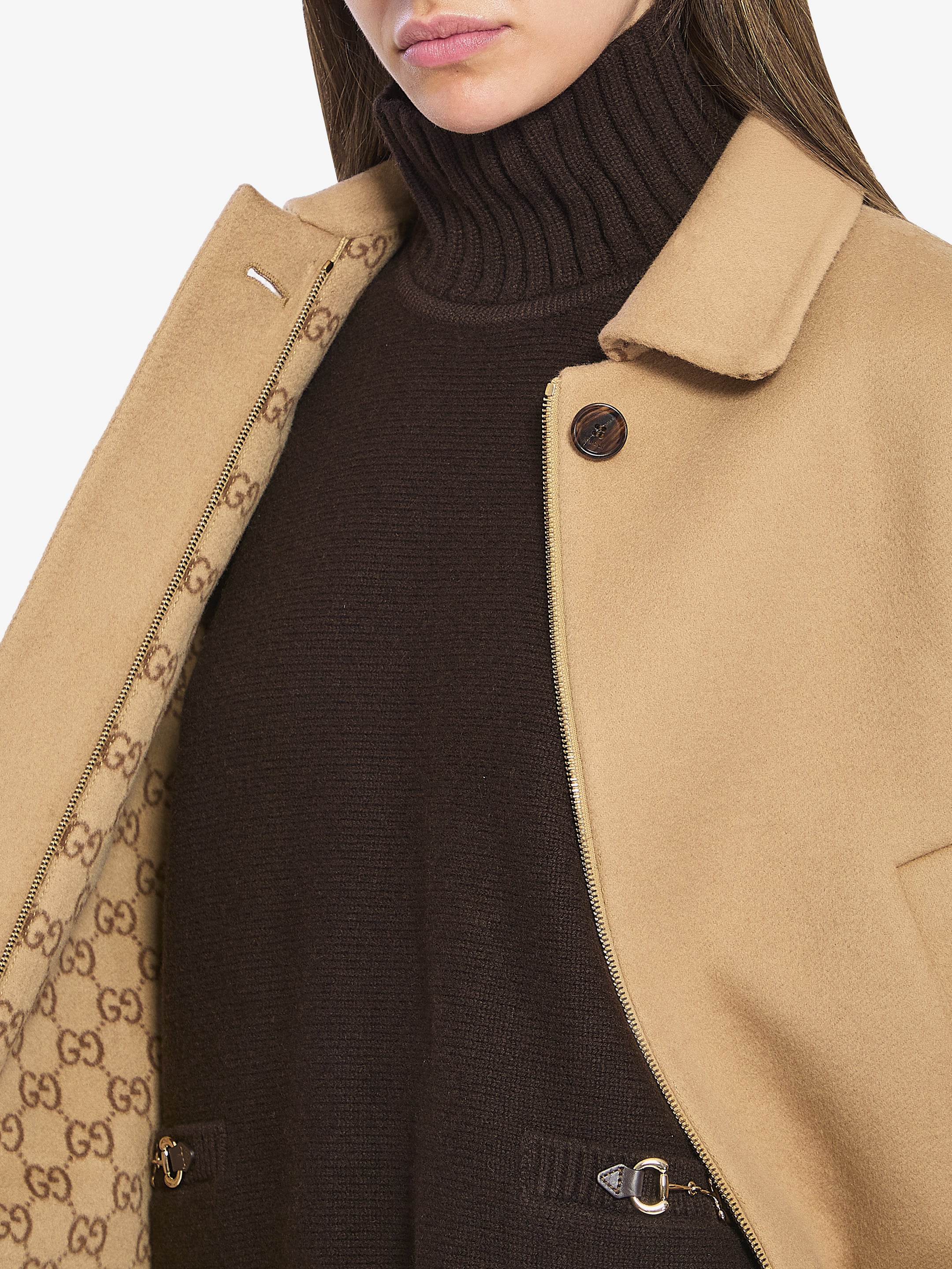 GUCCI 40 wool zip-up jacket