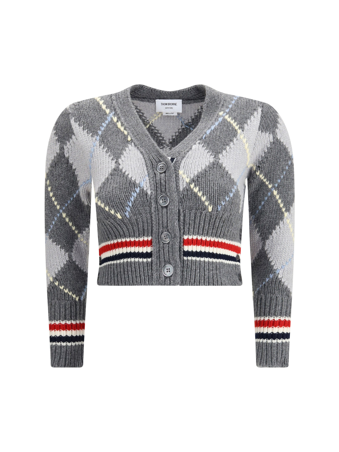 THOM BROWNE 40  argyle v-neck cardigan