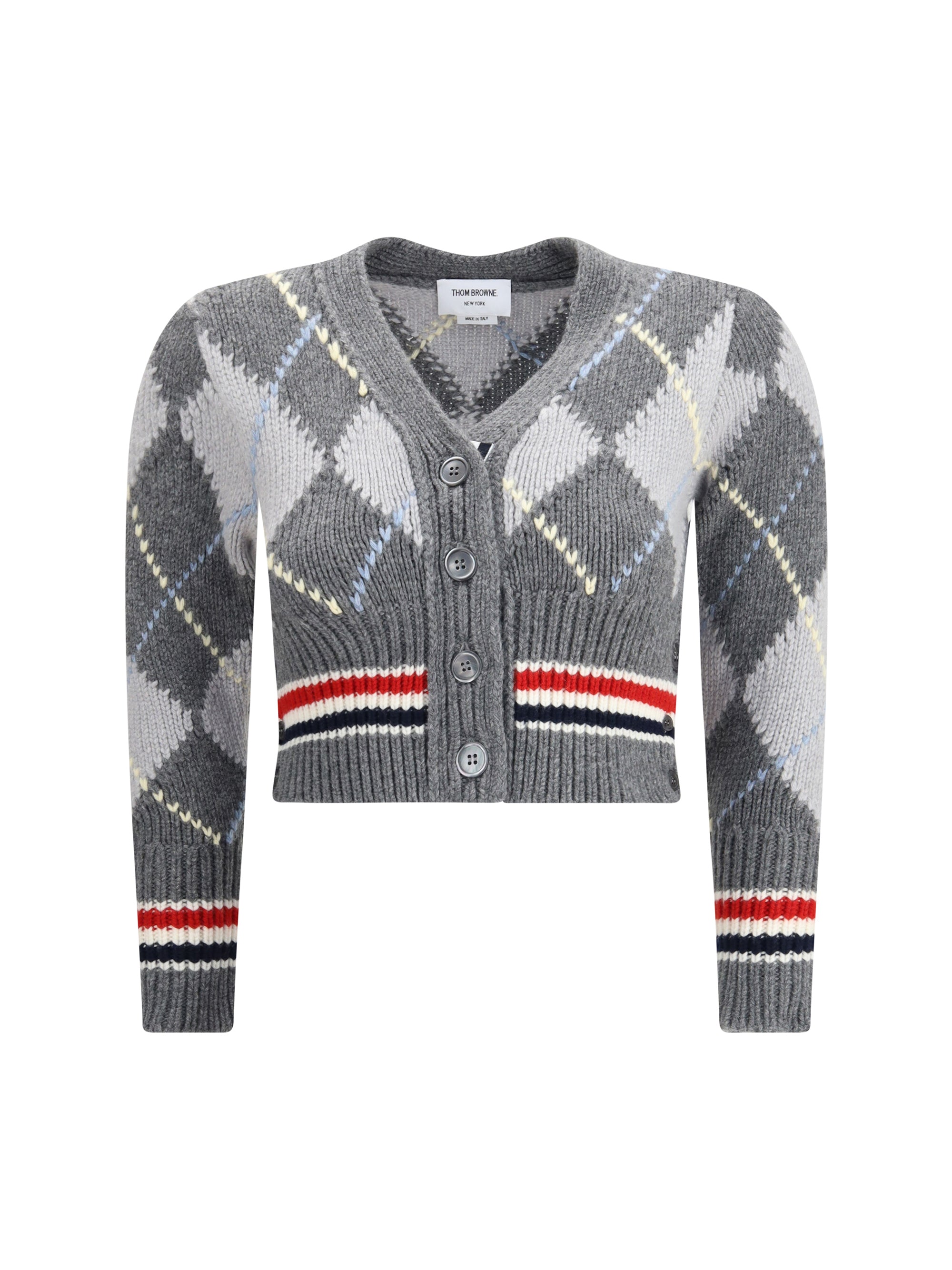 THOM BROWNE 40  argyle v-neck cardigan