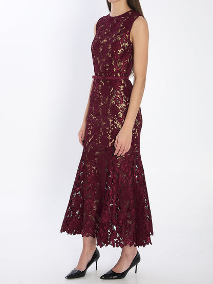 SELF PORTRAIT 10 guipure lace midi dress
