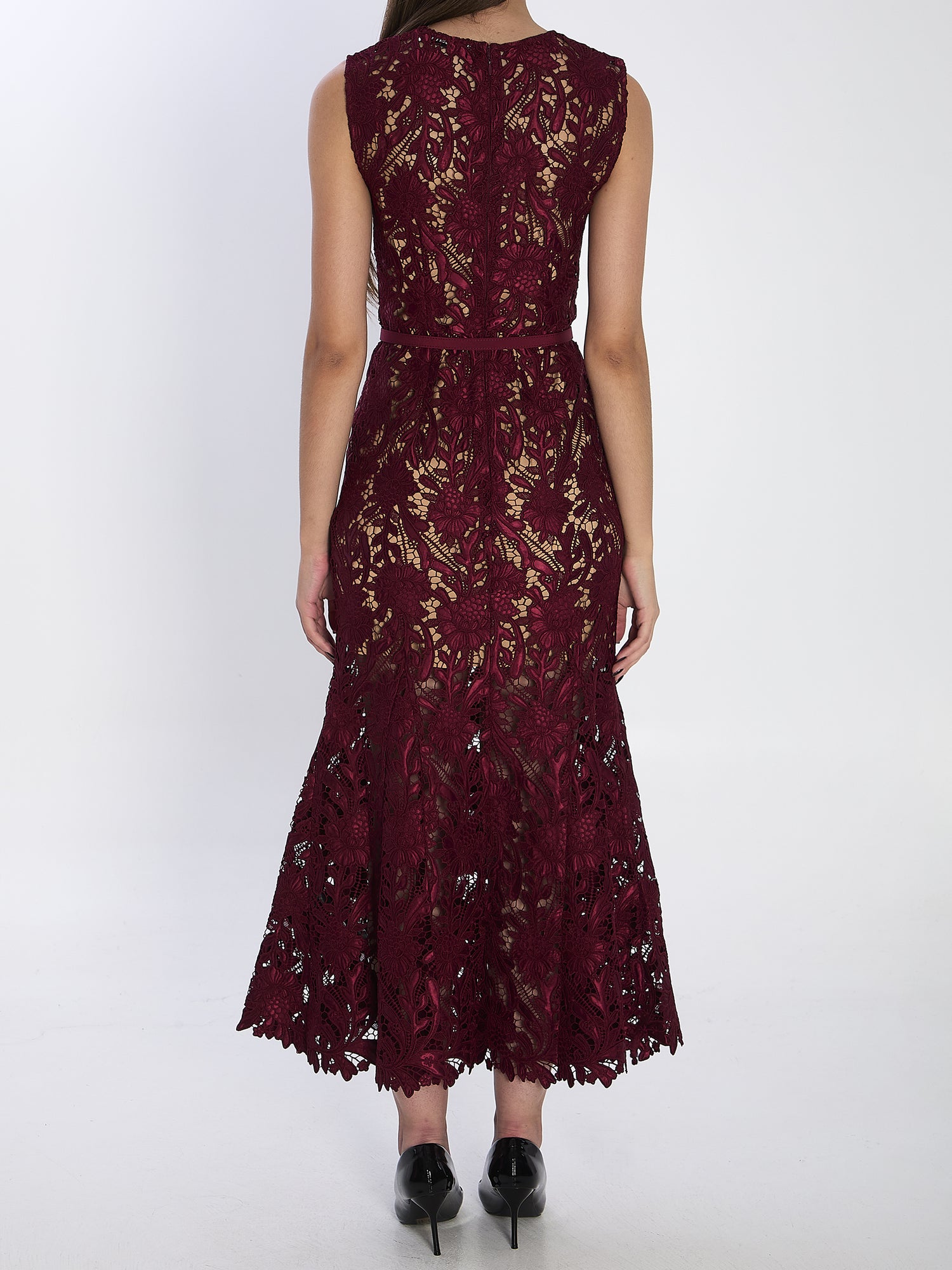 SELF PORTRAIT 10 guipure lace midi dress