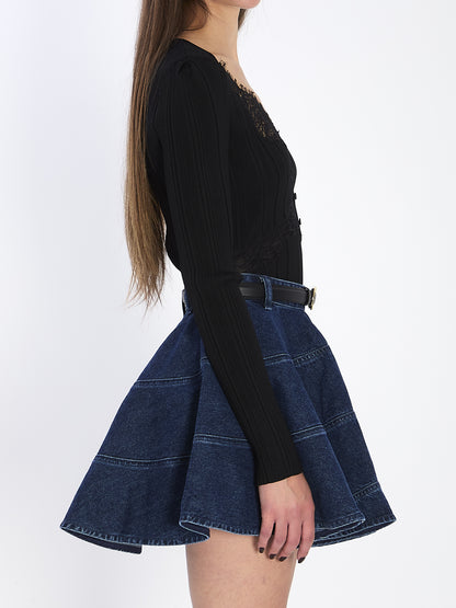 SELF PORTRAIT M lace knit top