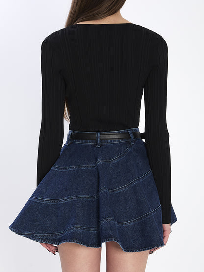 SELF PORTRAIT M lace knit top