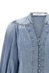 lucky cotton denim blouse