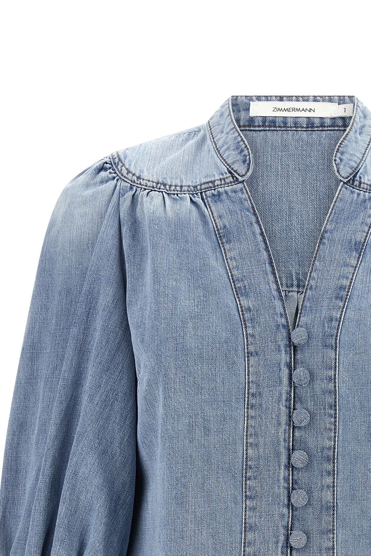 lucky cotton denim blouse