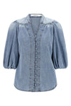 lucky cotton denim blouse