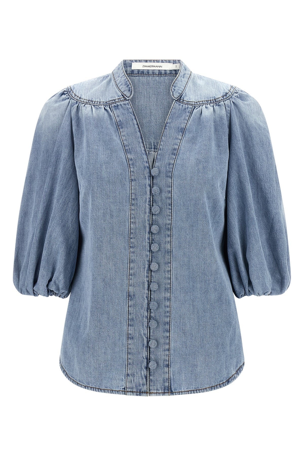 lucky cotton denim blouse