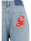 embroidered logo denim jeans