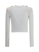 BALMAIN 36 ribbed and braided cardigan