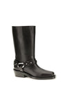 leather buckle snkle boots