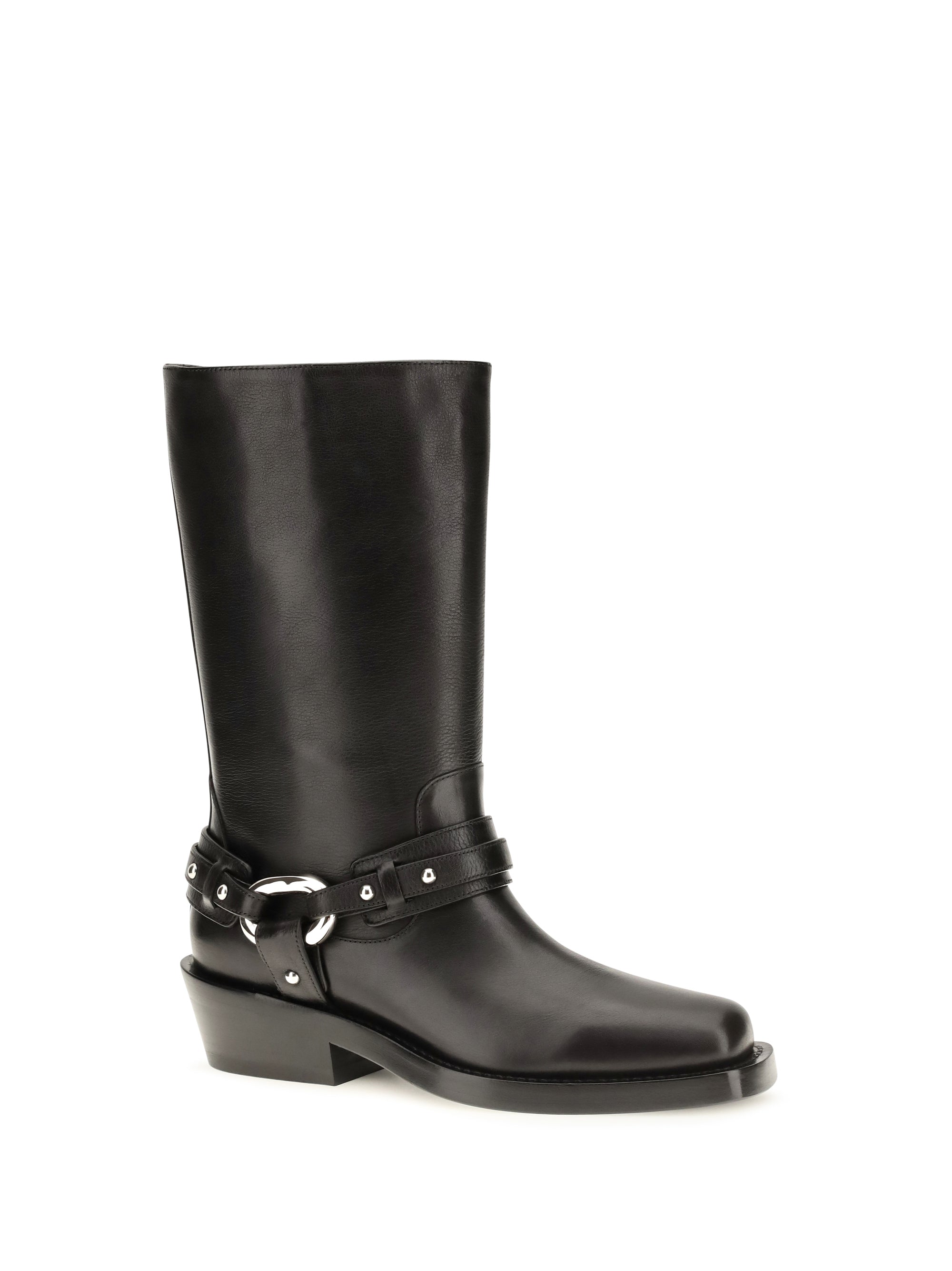 leather buckle snkle boots