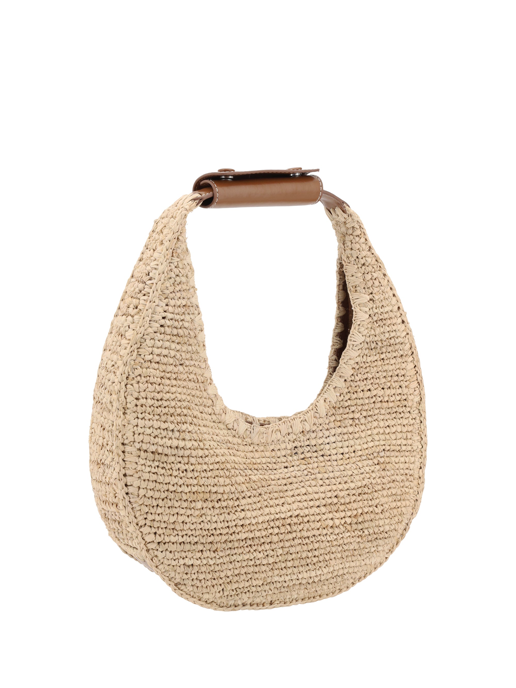 STAUD OS moon raffia tote bag